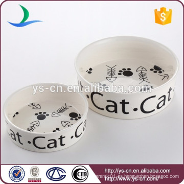 Lindo diseño cerámica al por mayor cuencos para mascotas para gatos